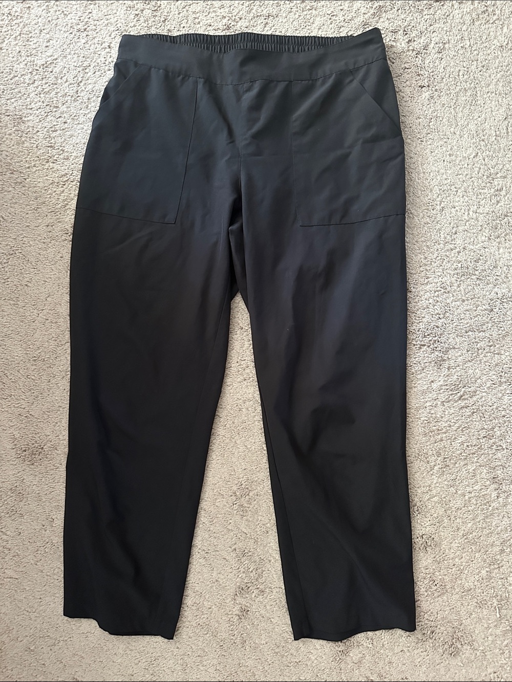 Black Straight-Leg Pull-On Pants